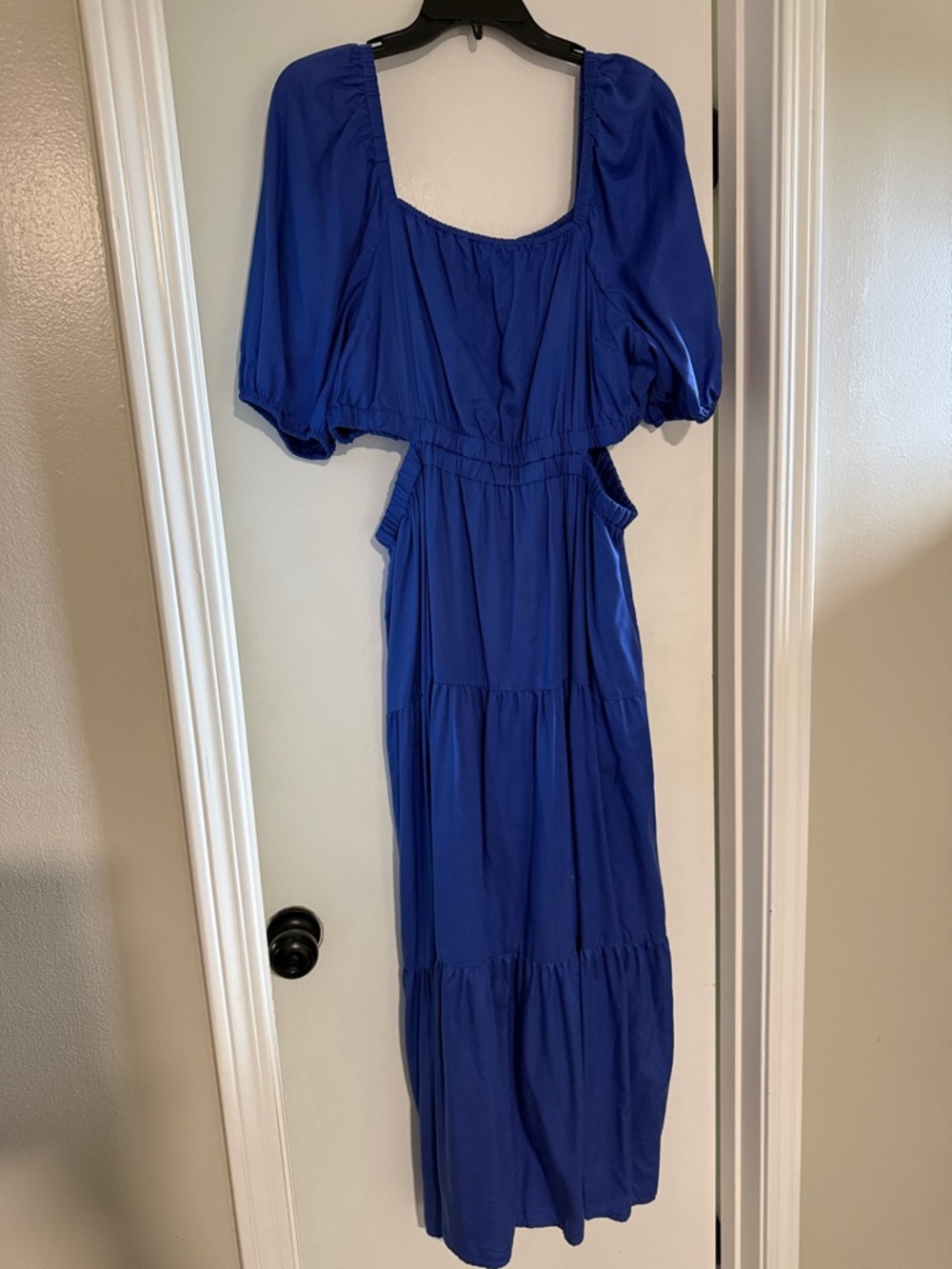 Blue Puff-Sleeve Maxi Dress - Brand Unspecified